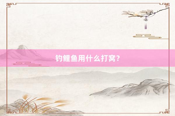 钓鲤鱼用什么打窝？